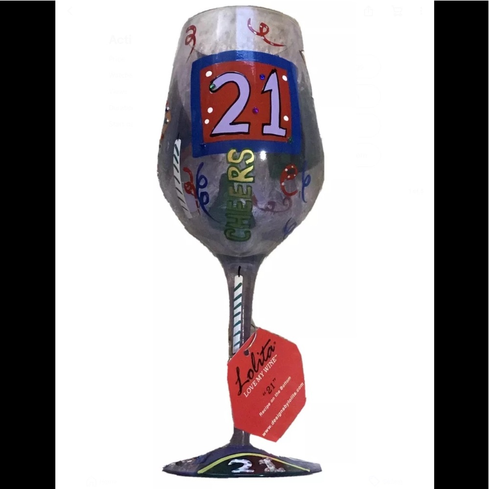 21 LOLITA 21 BIRTHDAY WINE GLASS NEW